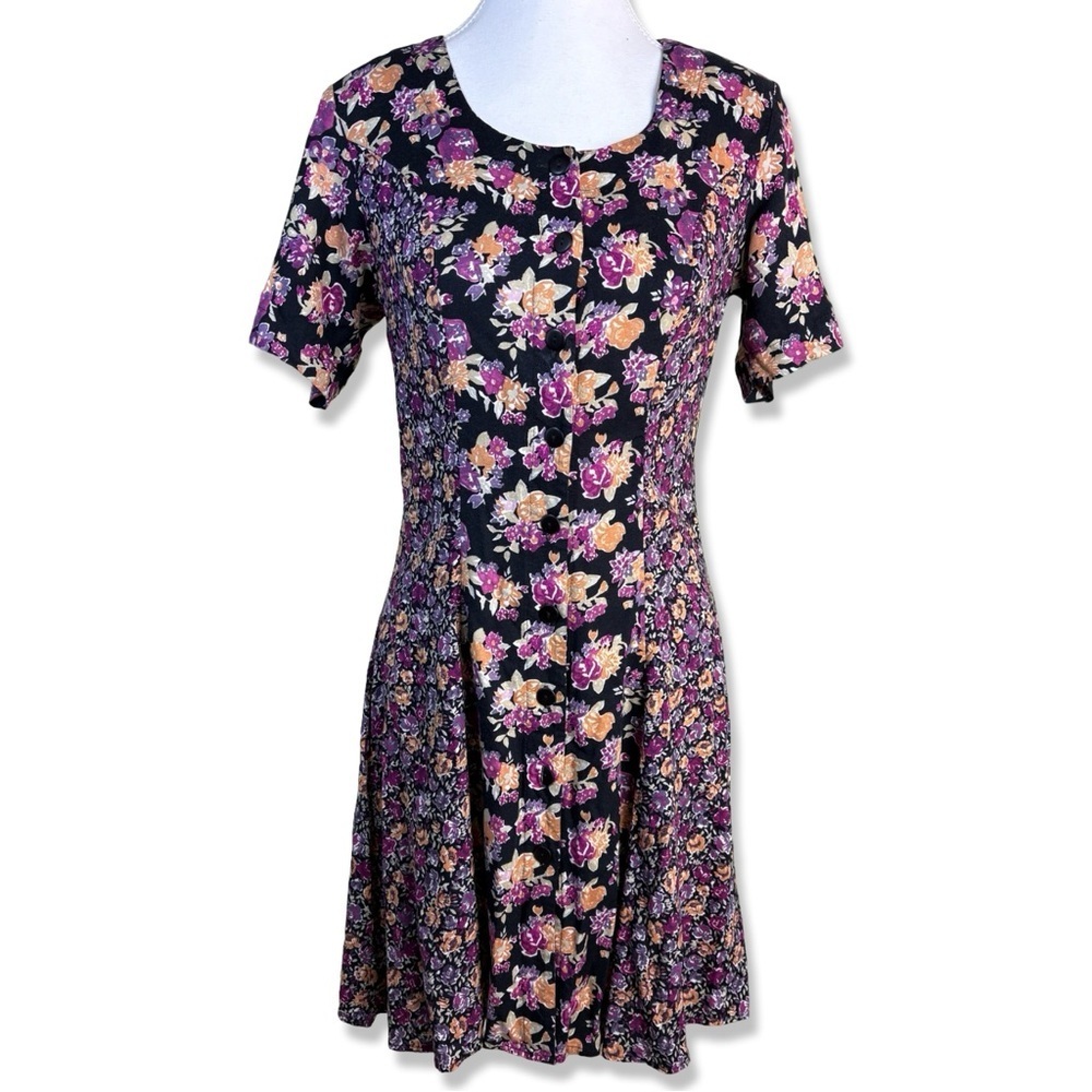 VINTAGE Maggie Lawrence Button Down Fit and Flare Dress